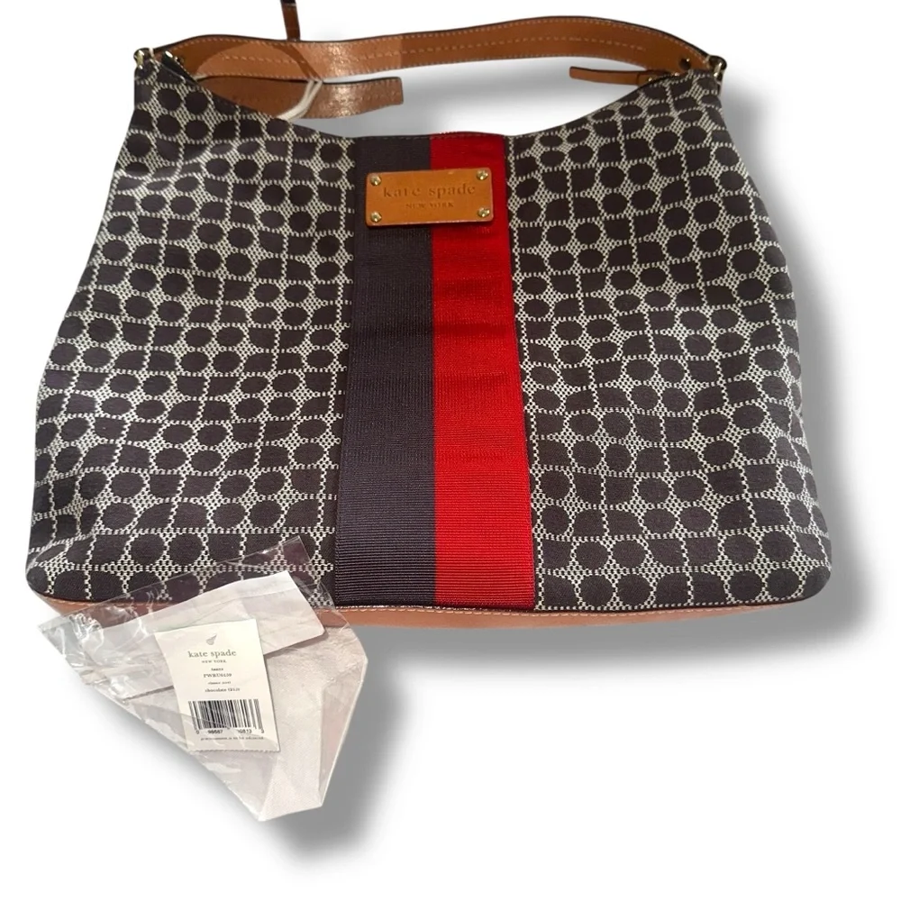 kate spade Black & Red Patterned Hobo Shoulder Bag